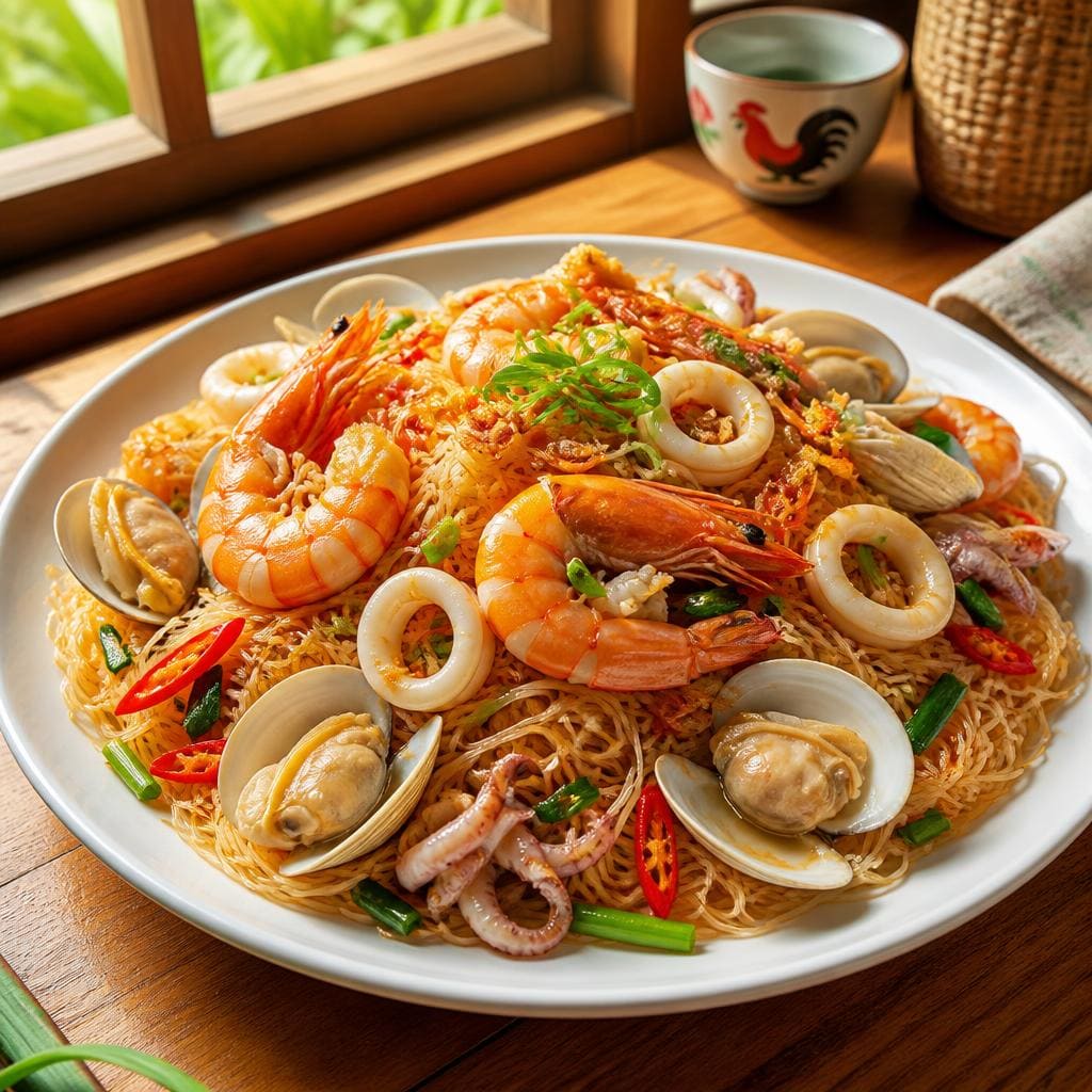 Bakmi Golek Bihun Sirem Seafood